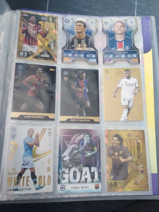 Topps match attax 2024/2025 extra  karty opis Messi goat platinium pul