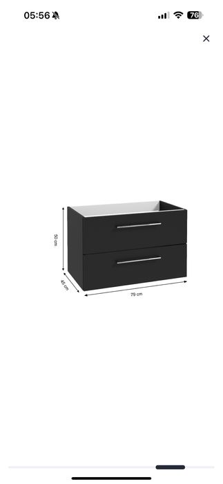 Szafka lazienkowa pod umywalke SENSEA Intenso 80 czarny mat