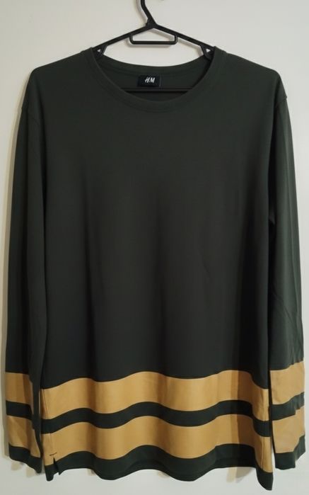 Лонгслив H&M в размере L | Пыльно-чёрный с полосками | Отличное сост.