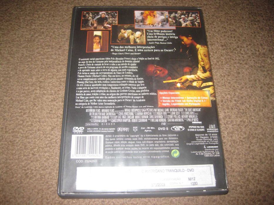 DVD "O Americano Tranquilo" com Michael Caine