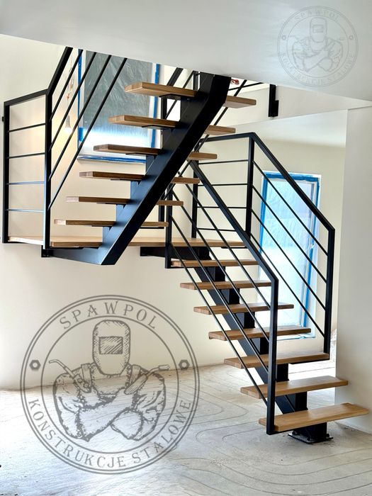 Schody stalowe loftowe na wymiar + balustrady | producent