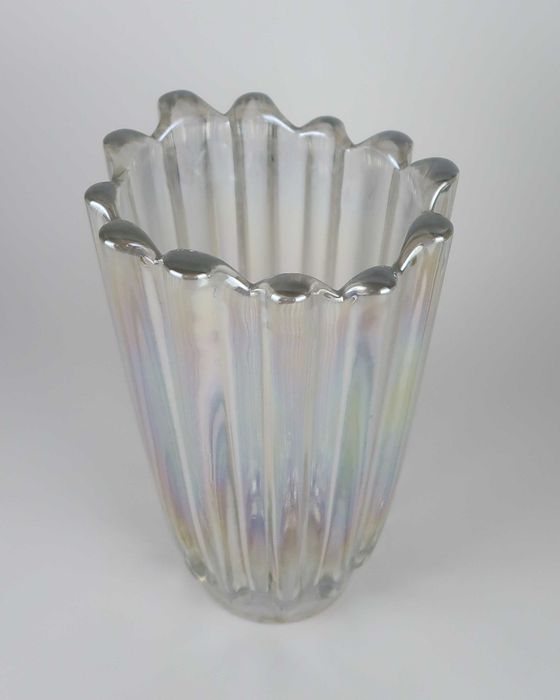 Jarra gomada antiga em vidro Iridescente