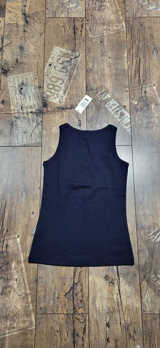 Off white damski top bluzka granatowa bawełna premium S