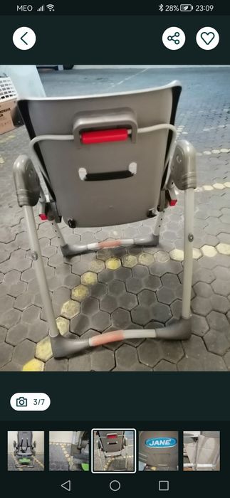 Cadeira de refeição de criança Jané+canadianas +globos antigos
Canadia