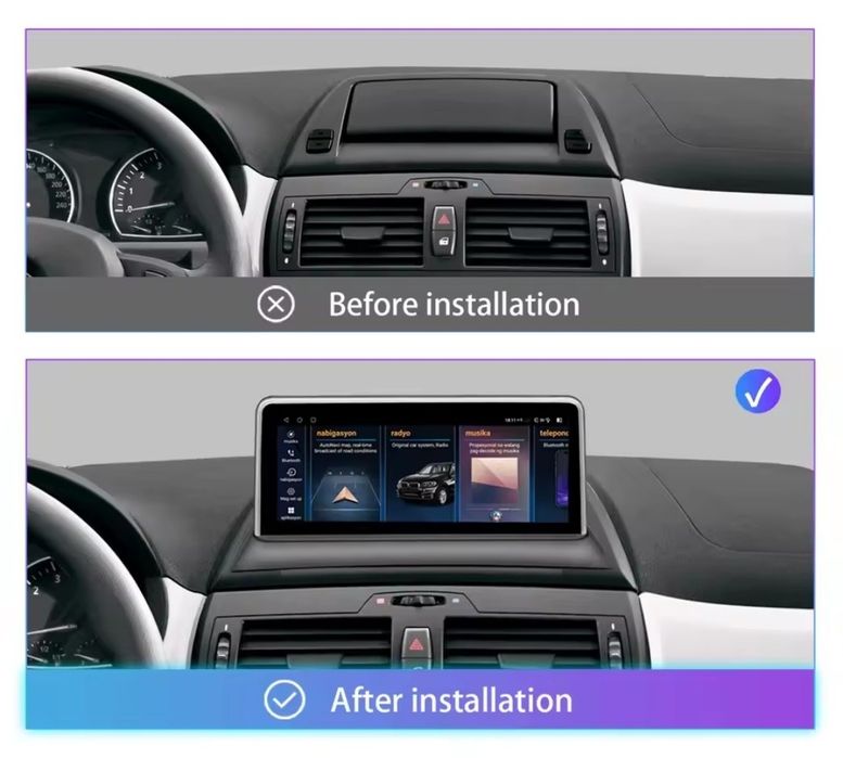 Radio Android Nawigacja BMW X3 E83 CarPlay Android Auto