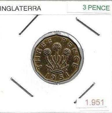 Inglaterra - - “Libra Esterlina” - - - 3 PENCE - - - Moedas
