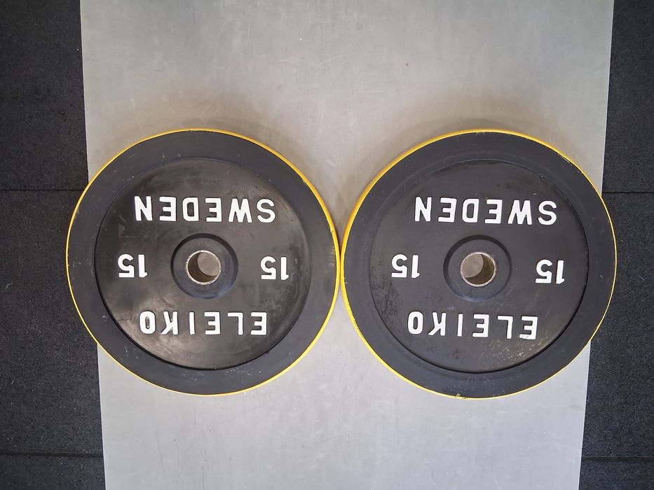 Zabytkowe Obciążenia olimpijskie 15kg Eleiko 1976 rok Vintage