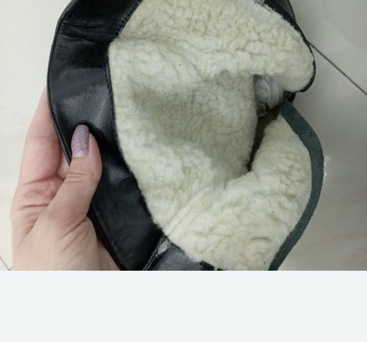 Сапоги женские кожаные на овчине