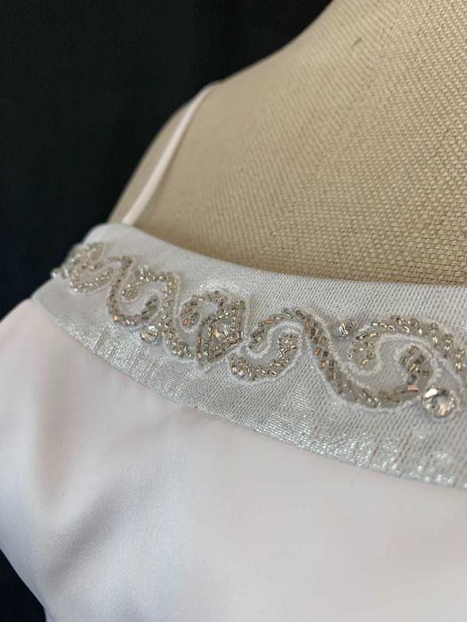 Nowa Suknia Ślubna Midi Princessa Tiul brokatowa S M 36 38 księżniczka