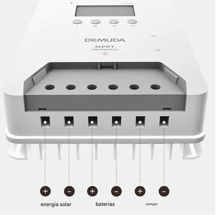 DEMUDA  MPPT Carregador De Bateria, 12V, 24V, 48 40A,60A
