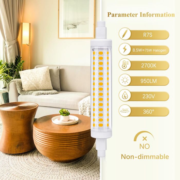 Żarówka żarnik LED  halogenu RS7 118mm