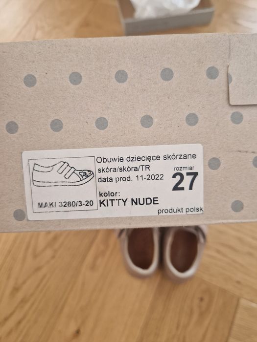 Półbuty trzewiki Mrugała maki kitty nude 27