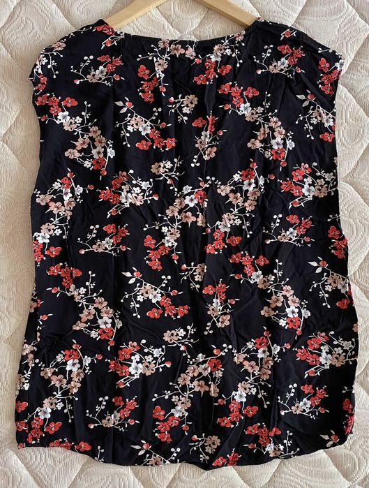 Blusa de manga cava com estampado floral da La Redoute
