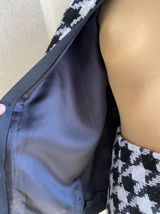 Костюм піджак+ спідниця візерунок гусяча лапка