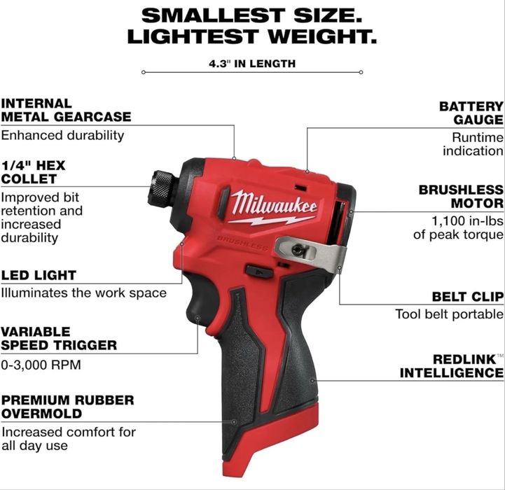 Акумуляторний ударний гвинтоверт Milwaukee 3450-20 M12 (BLIDRC-0)