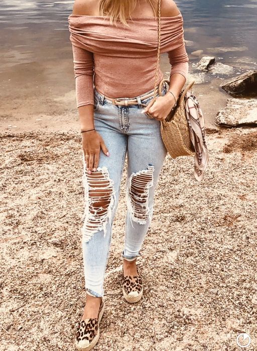 eansy missdenim Ripped Marmo Zip Leg Jeans L