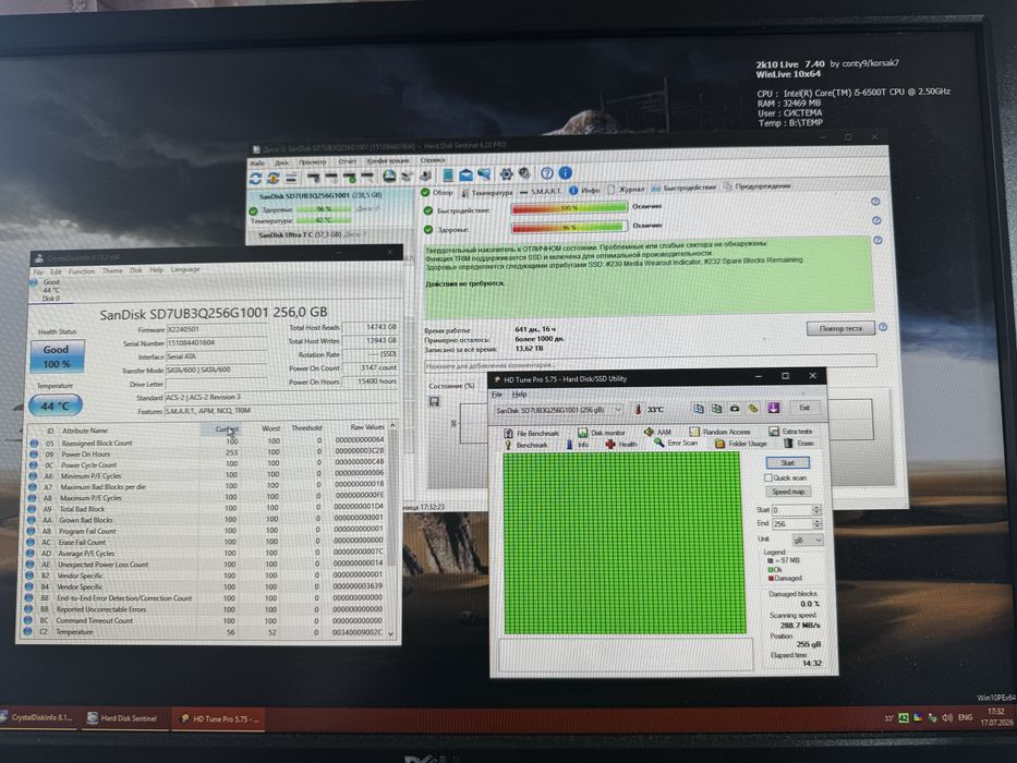 SSD SATA 2.5" 240Gb / 256Gb Samsung, SKhynix, ADATA, Kingston, SanDisk
