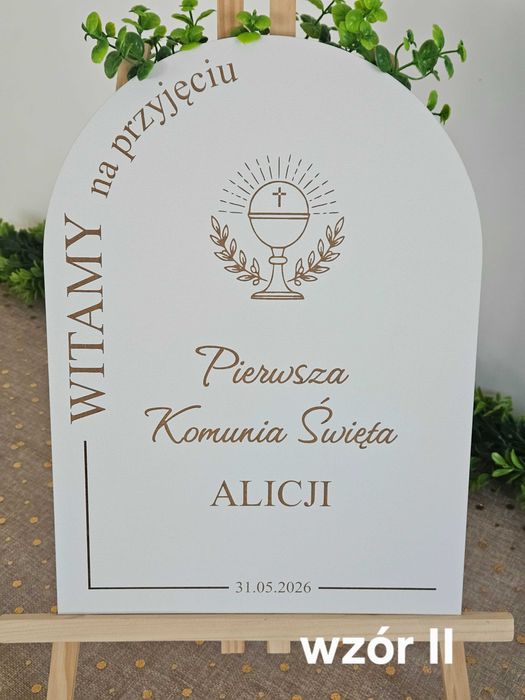 Tablica dekoracyjna na sztalugę Pierwsza Komunia Święta dekoracja