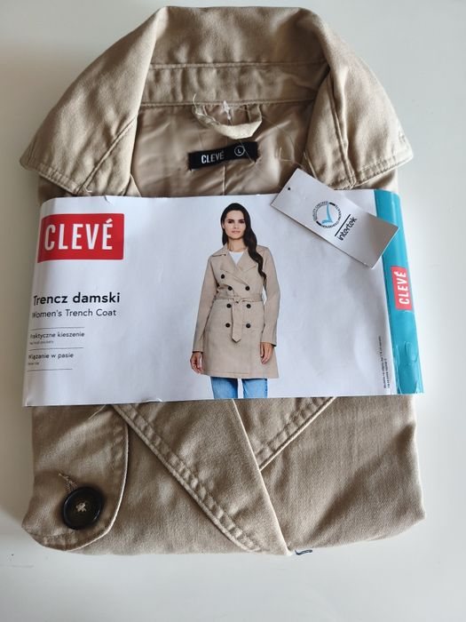 Trencz damski, płaszcz wiosna-lato, rozm. XL