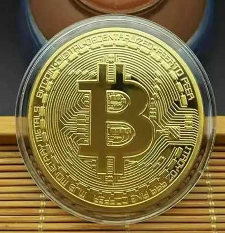 Сувенірна колекційна монета Біткоїн (Bitcoin) BTC, , в чохлі-капсулі.