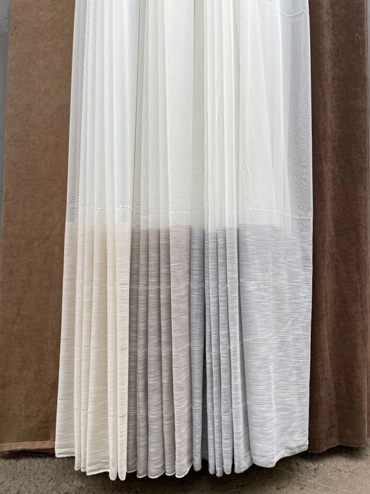 Топ! Тюль бамбук з полосами Гардины льон сітка турецька штори