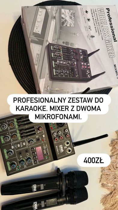 Profesjonalny zetaw do karaoke + dwa mikrofony
