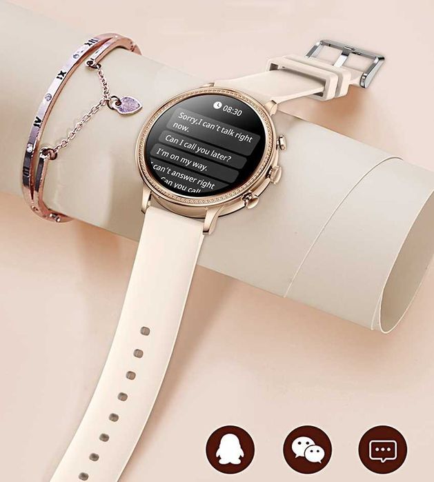 SMARTWATCH ZEGAREK Damski DLA KOBIETY Rozmowy Ciśnienie Polskie Menu