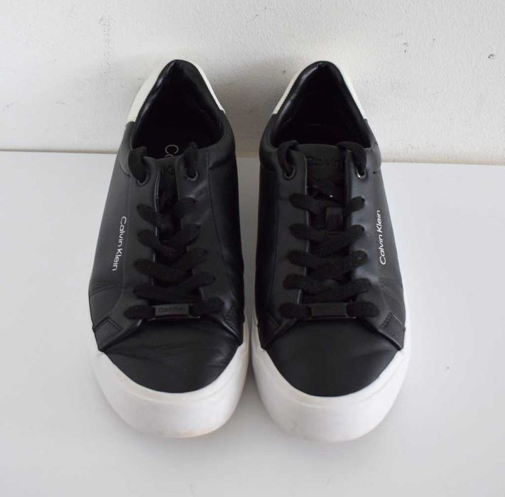 Calvin Klein Sneakersy Vulcanized Lace Up Lth skórzane 38 czarne