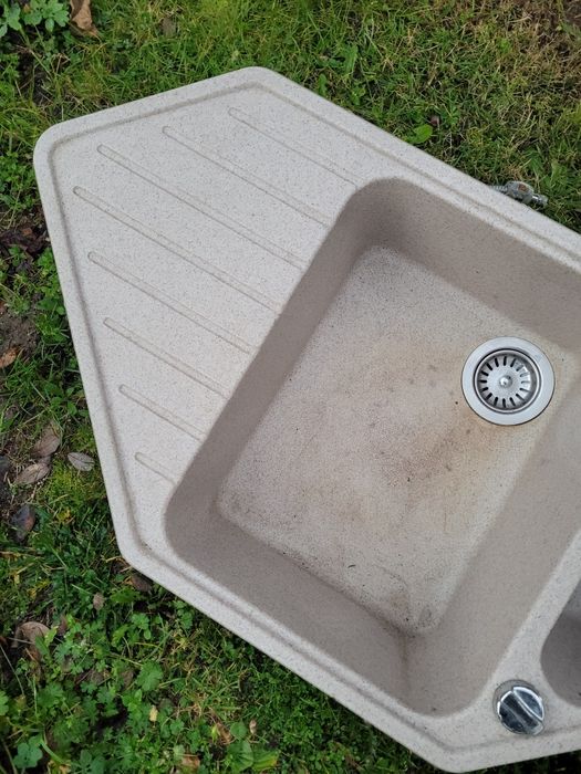 Zlew zlewozmywak narożny narożnikowy dwukomorowy