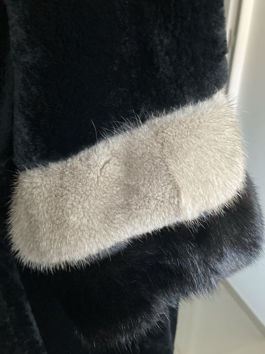 Шуба мутон и норка бу цельна