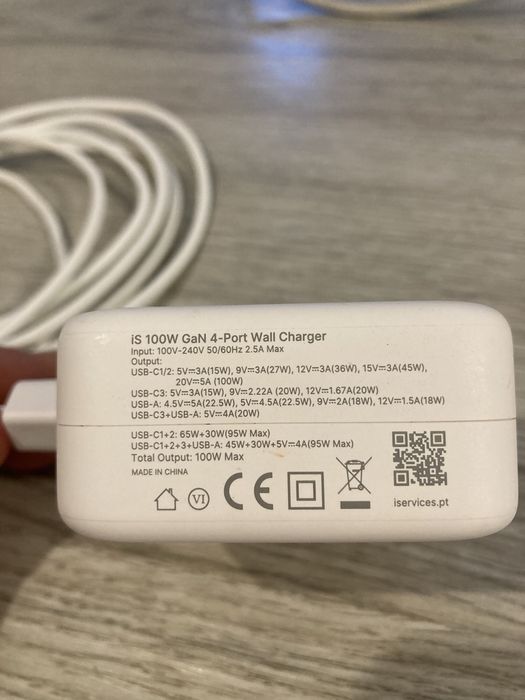 Carregador 100W usb-c GaN