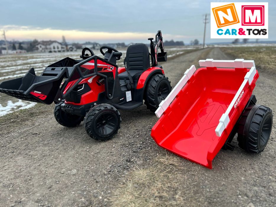 Traktor Auto na akumulator Koparka 720-T Przyczepa Pojazd dla dzieci
