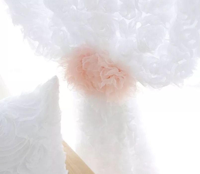 Firany białe romantyczna 3 d w wypukłe róże nowe śliczne  dekoracyjne