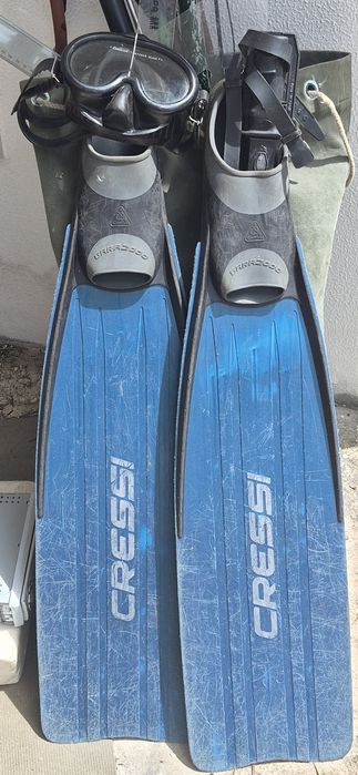 Pack barbatanas cressi mais oculos e faca