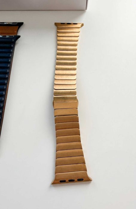 Apple Watch Series 8 45mm Stal Gold Cellular | Szafir | Pudełko | 4 paski