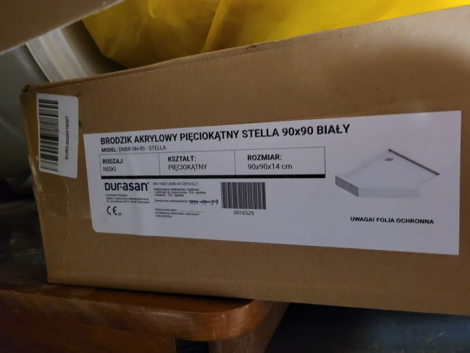Brodzik prysznicowy akrylowy pięciokątny Stella 90x90x14 cm
