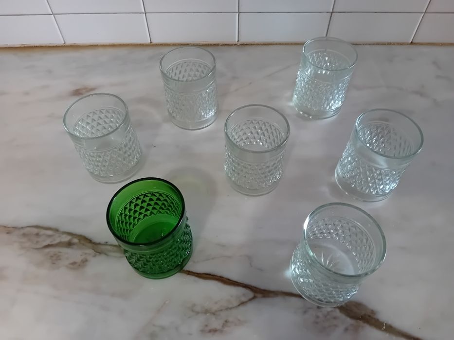 Conjunto de 6 Copos Antigos Vidro