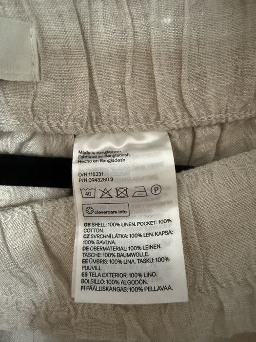 Spodnie lniane H&M 100% len