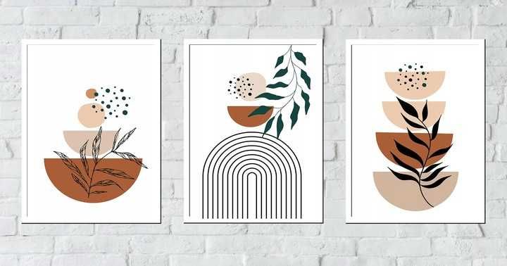 50x40 obrazy w ramie plakaty ramka ABSTRAKCJA NATURA KSZTAŁTY BOHO