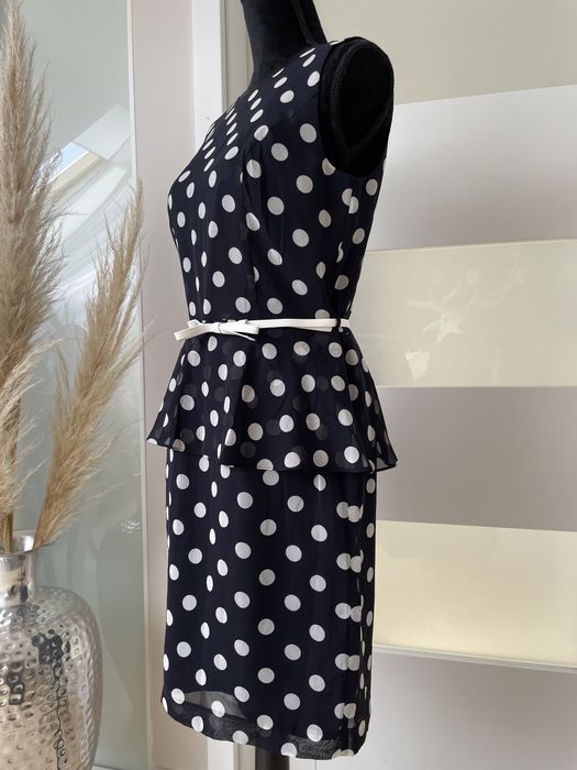 Sukienka granatowa w kropki grochy Peek&Cloppenburg