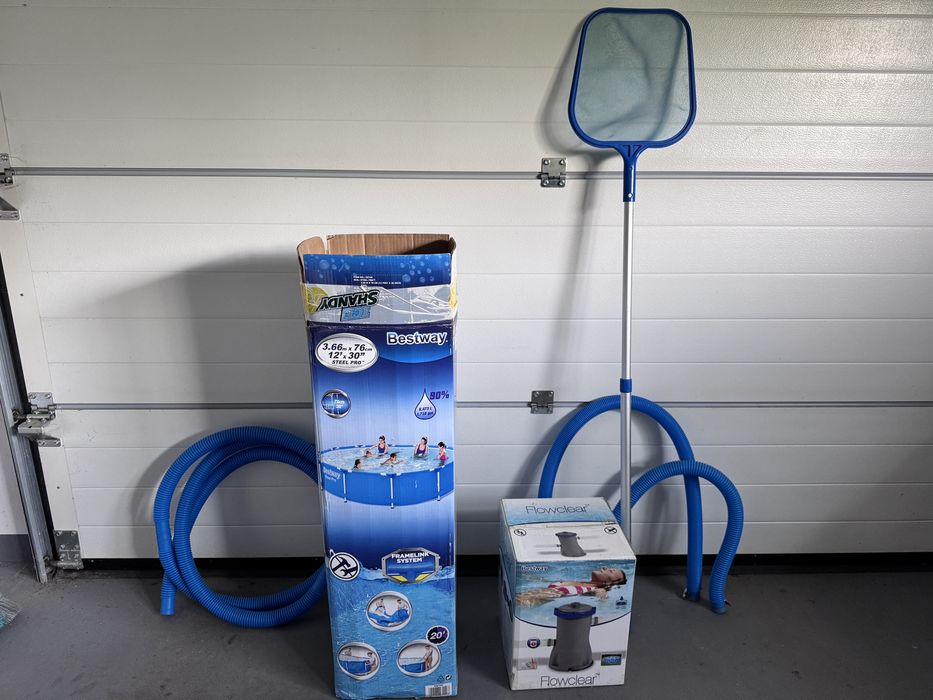 Basen stelażowy bestway 366x76 + mocna pompa + akcesoria