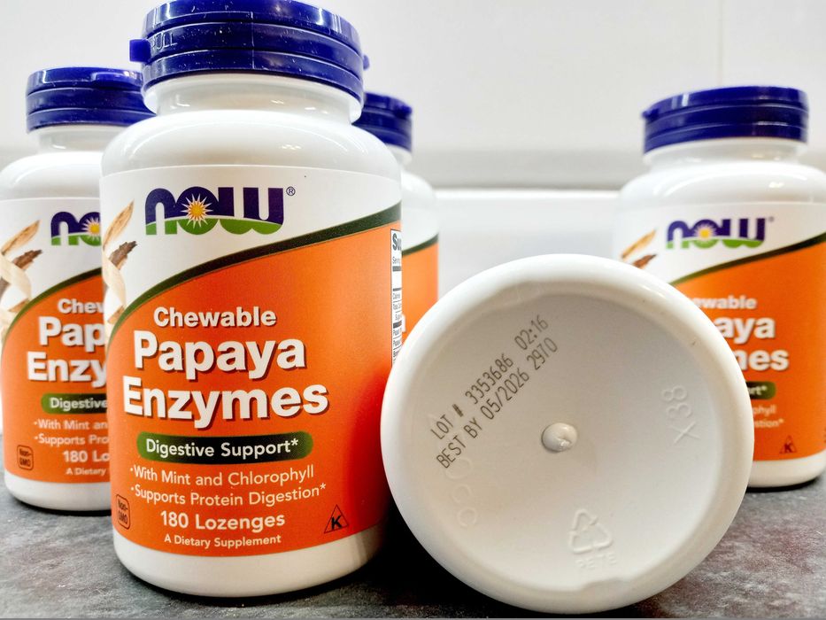 Now Foods, Papaya Enzymes (180 пастилок), ферменты папайи, энзимы