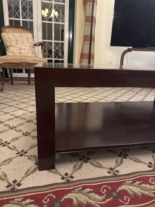 Mesa de centro madeira e vidro