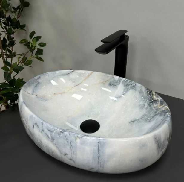 Раковина  керамічна накладна у ванну умивальник мармур.