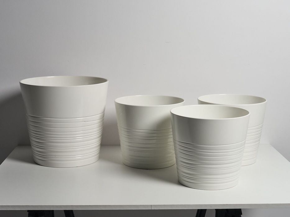 Conjunto de 4 vasos cerâmicos 29cm diâmetro