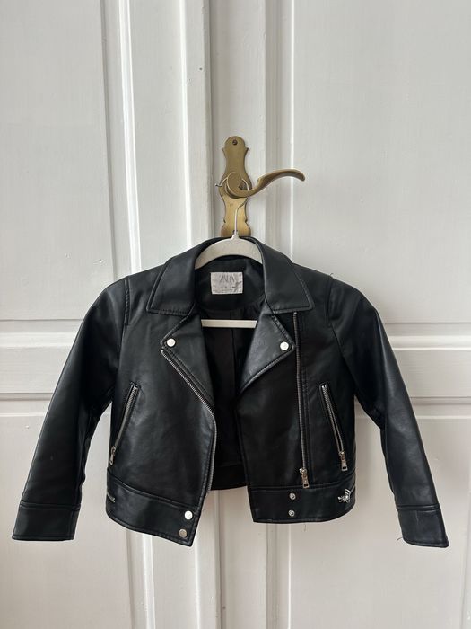 Шкіряна косуха zara kids куртка на дівчинку хлопчика  6-7 років 122 см