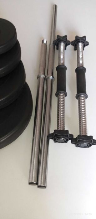 Kit Ginásio 50kg NOVO: Banco Musculação Dobrável HOMCOM + Barras e Pesos