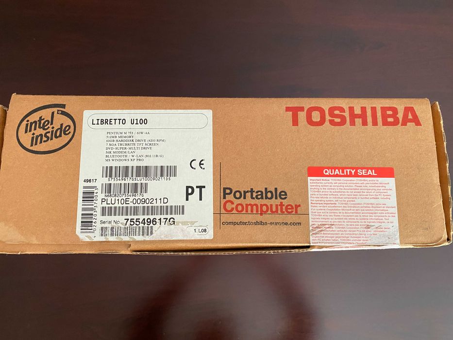 Rare Toshiba Libretto U100 Complete Boxed Set – Windows XP Ultra Portable Laptop