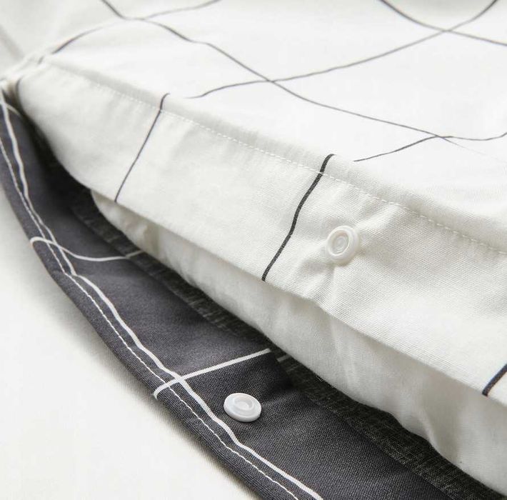 Nowa IKEA VITKLOVER 240x200 Pościel Komplet Pościeli Wiskoza Kratka