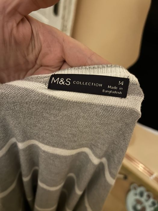 Sweter damski w paski szary XL 42 M&S